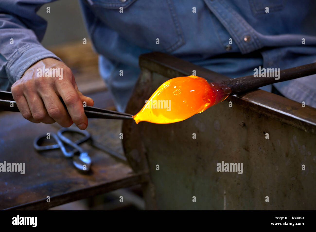 Glass blower, Murano Stock Photo