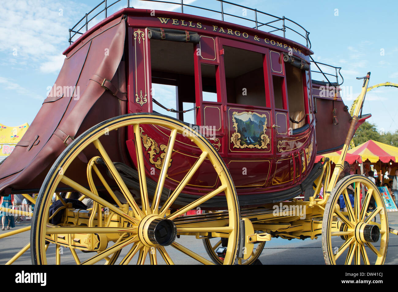 Wells Fargo bank company vintage wooden Stagecoach Stock Photo - Alamy