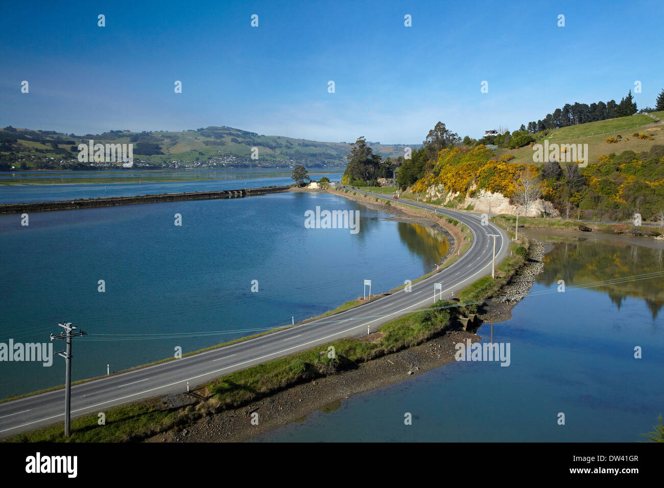 State Highway 88 at Blanket Bay, Otago Harbour and Otago Peninsula