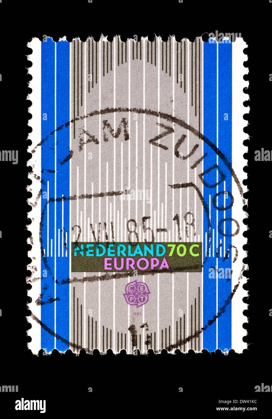 Postage stamp from the Netherlands depicting stylized organ pipes
