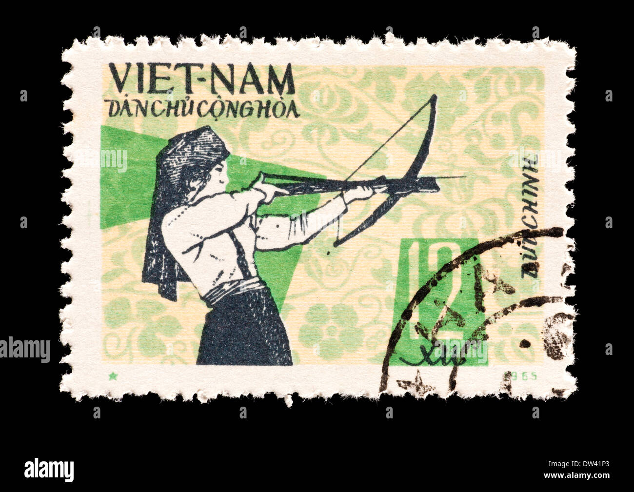 Postage stamp from Vietnam depicting an archer Stock Photo - Alamy