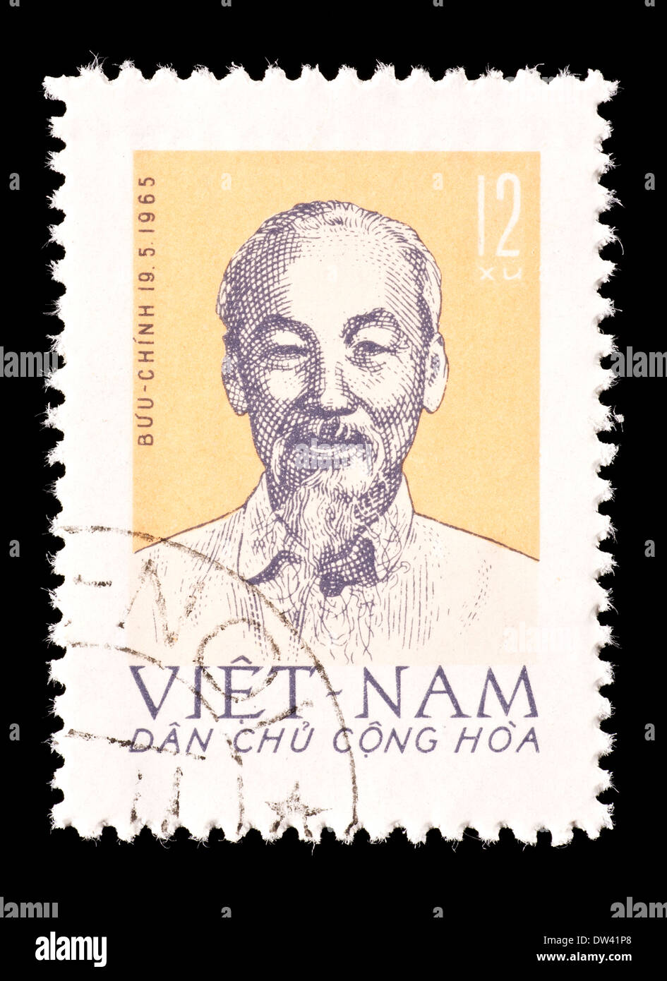Postage stamp from Vietnam depicting Ho Chi Minh Stock Photo - Alamy