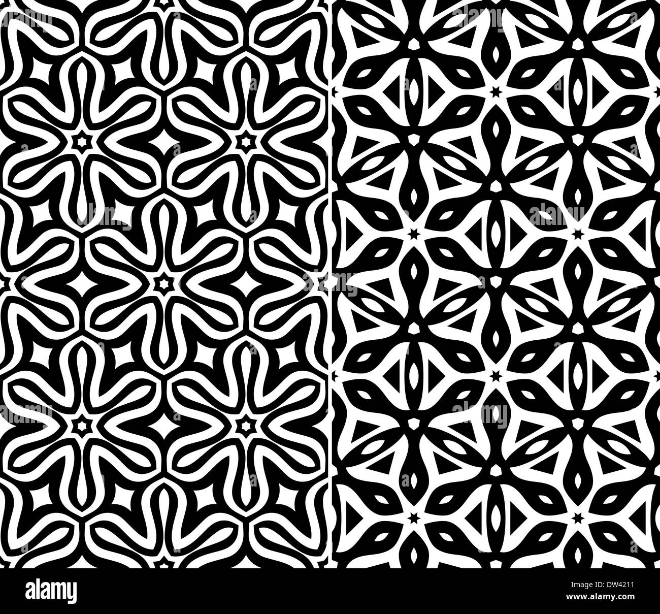Set of Two Seamless Floral Patterns Stock Photo Alamy
