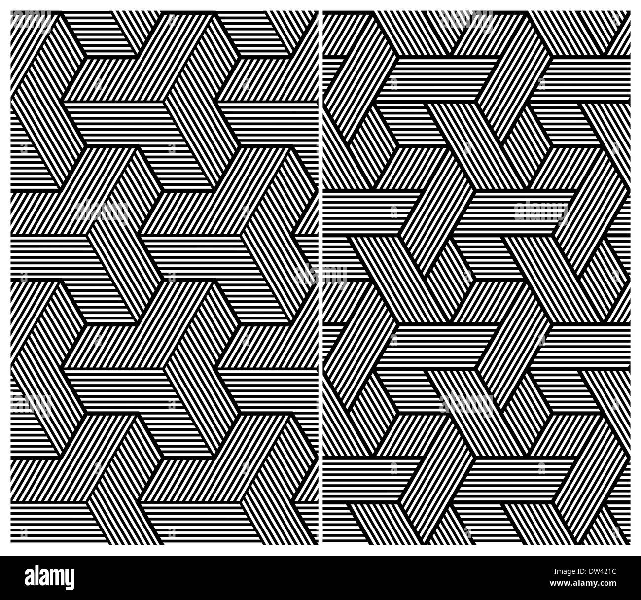 Set of Two B&W Seamless Patterns Stock Photo - Alamy