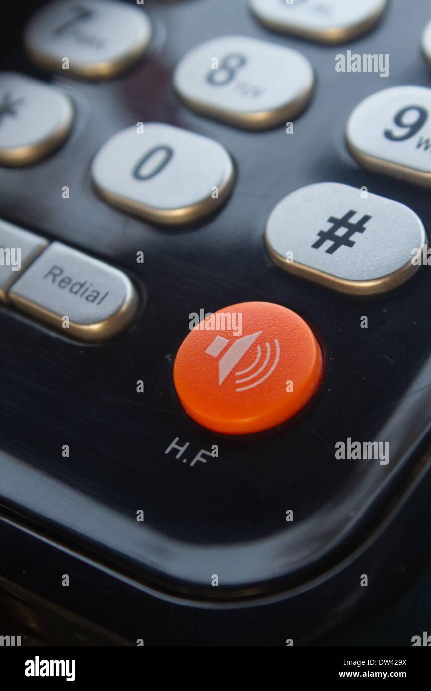 Call button on a cordless phone Stock Photo