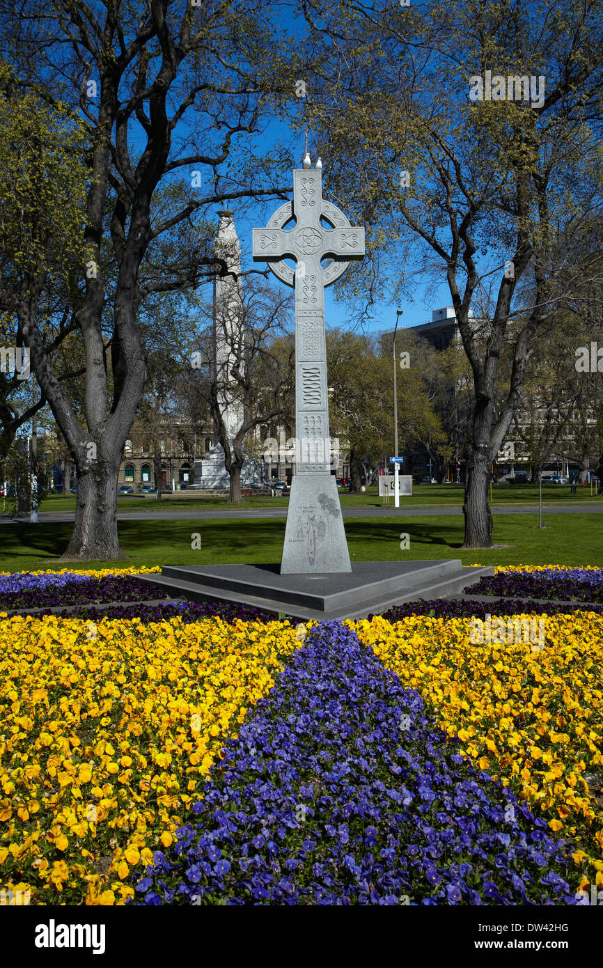 Cross and flower garden, Queens Gardens, Dunedin, South Island, New