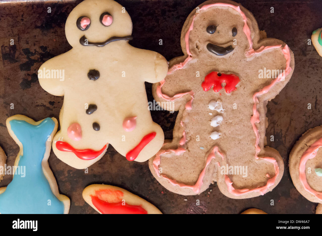 Christmas cookies in the form of gingerbread men Stock Photo