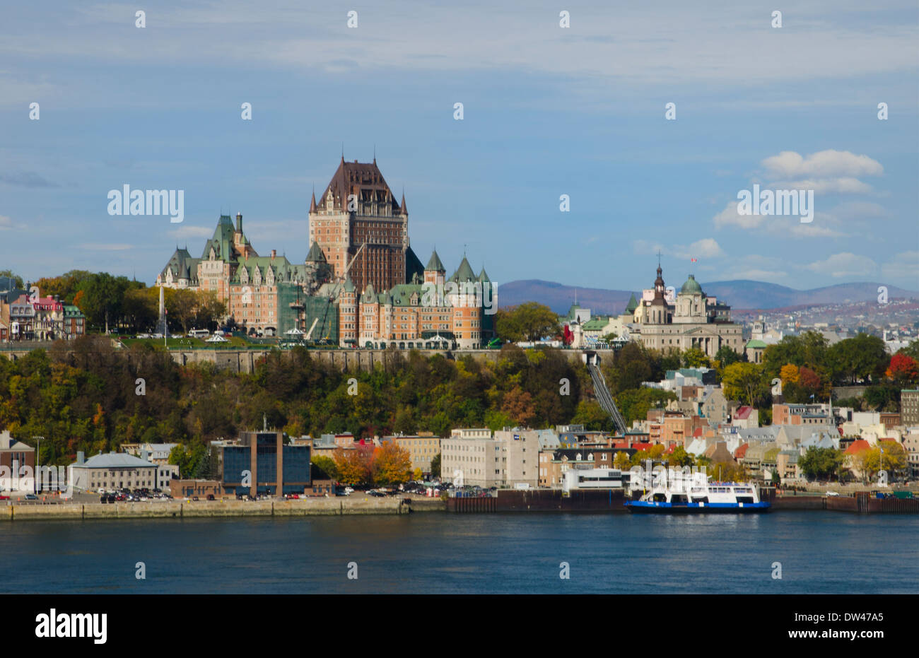 Quebec City Quebec Canada beautiful scene from river with the famous
