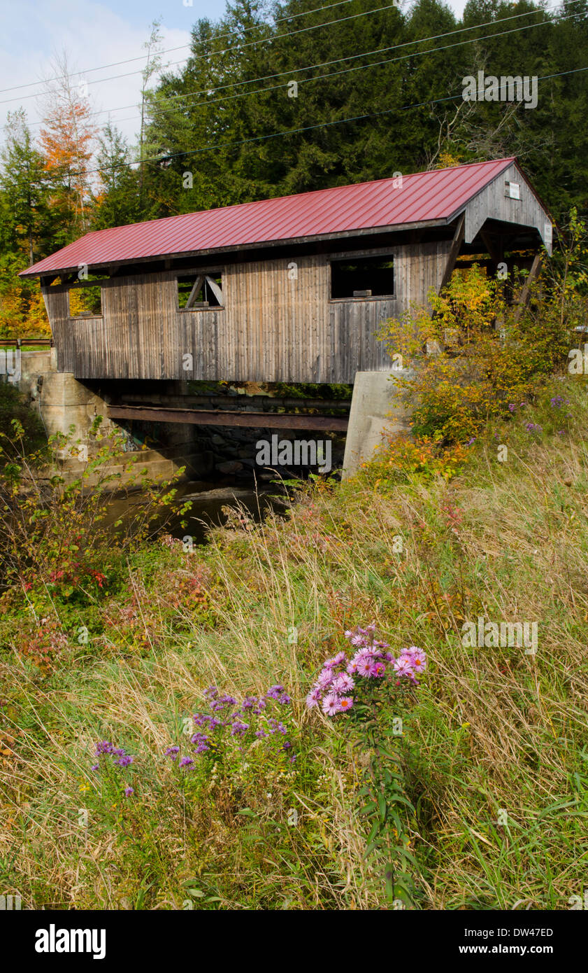 Johnson Vt Johnson Vermont Power House Bridge in fall foliage in Northern New ...