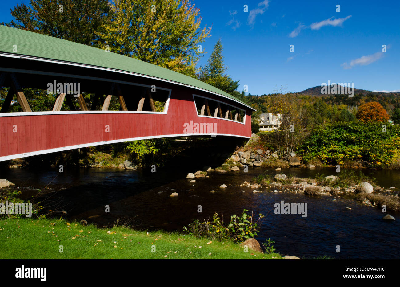 Jackson New Hampshire Curved Covered Bridge in Wentworth Country Club