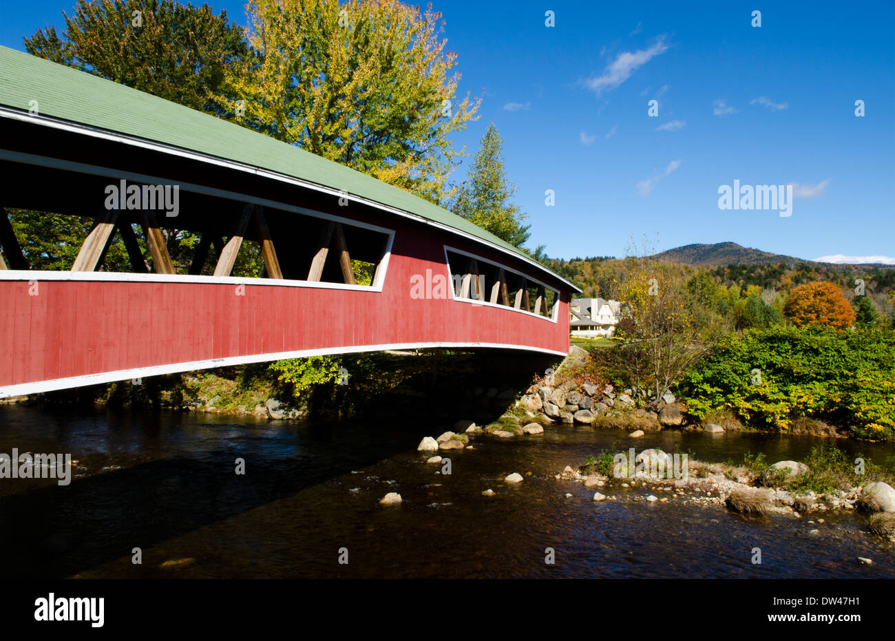 Jackson New Hampshire Curved Covered Bridge in Wentworth Country Club