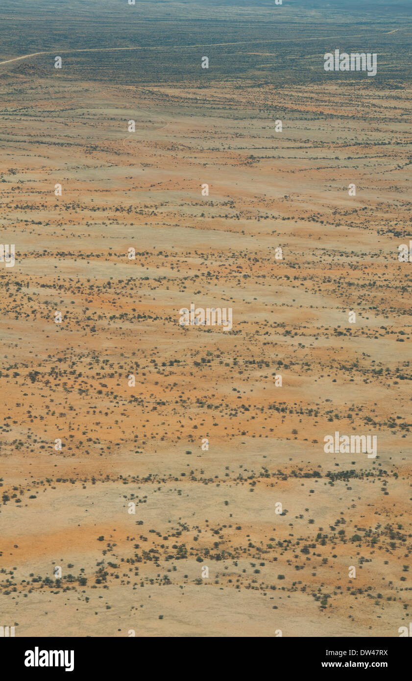 Namibia Northern Desert of Namib Desert from airplane of Hartmann Berge deserted land Stock Photo
