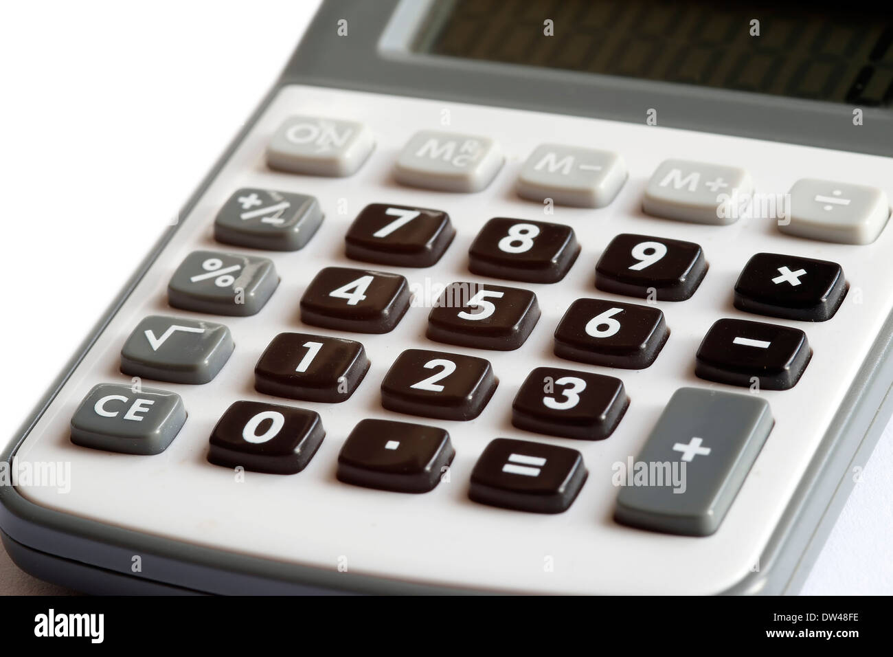Calculator - counting of the financial position - poor prospects Stock Photo