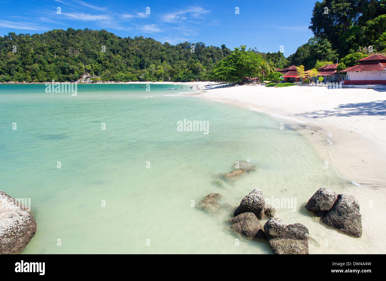 Coral Beach on Pangkor Island, Perak, Malaysia Stock Photo