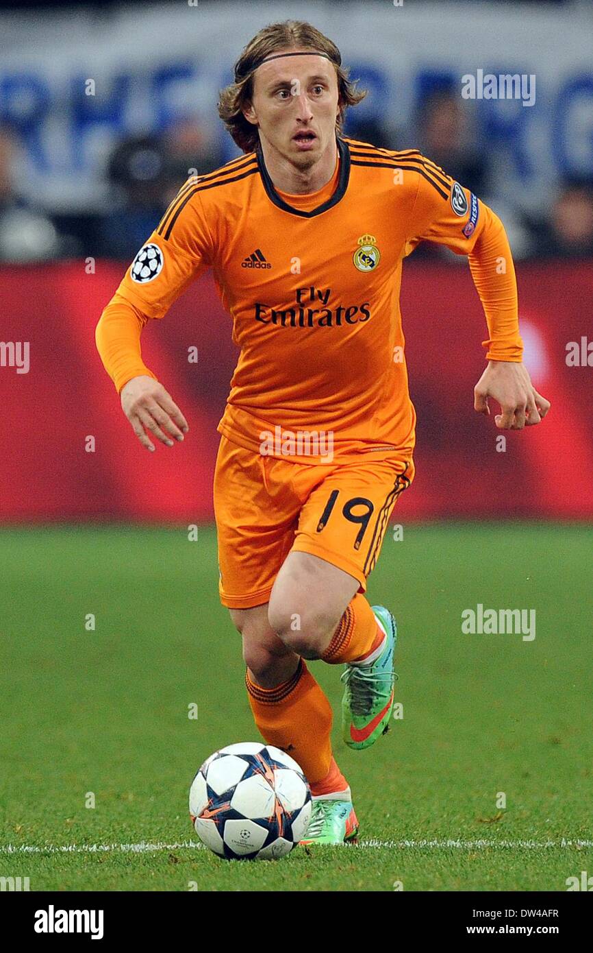 Gelsenkirchen, Germany. 26th Feb, 2014. Madrid's Luka Modric