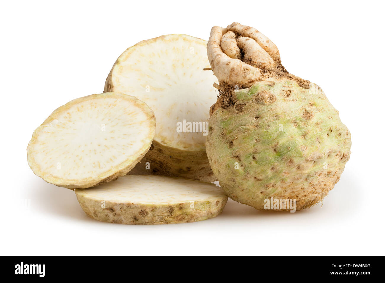 celery root isolated on white Stock Photo