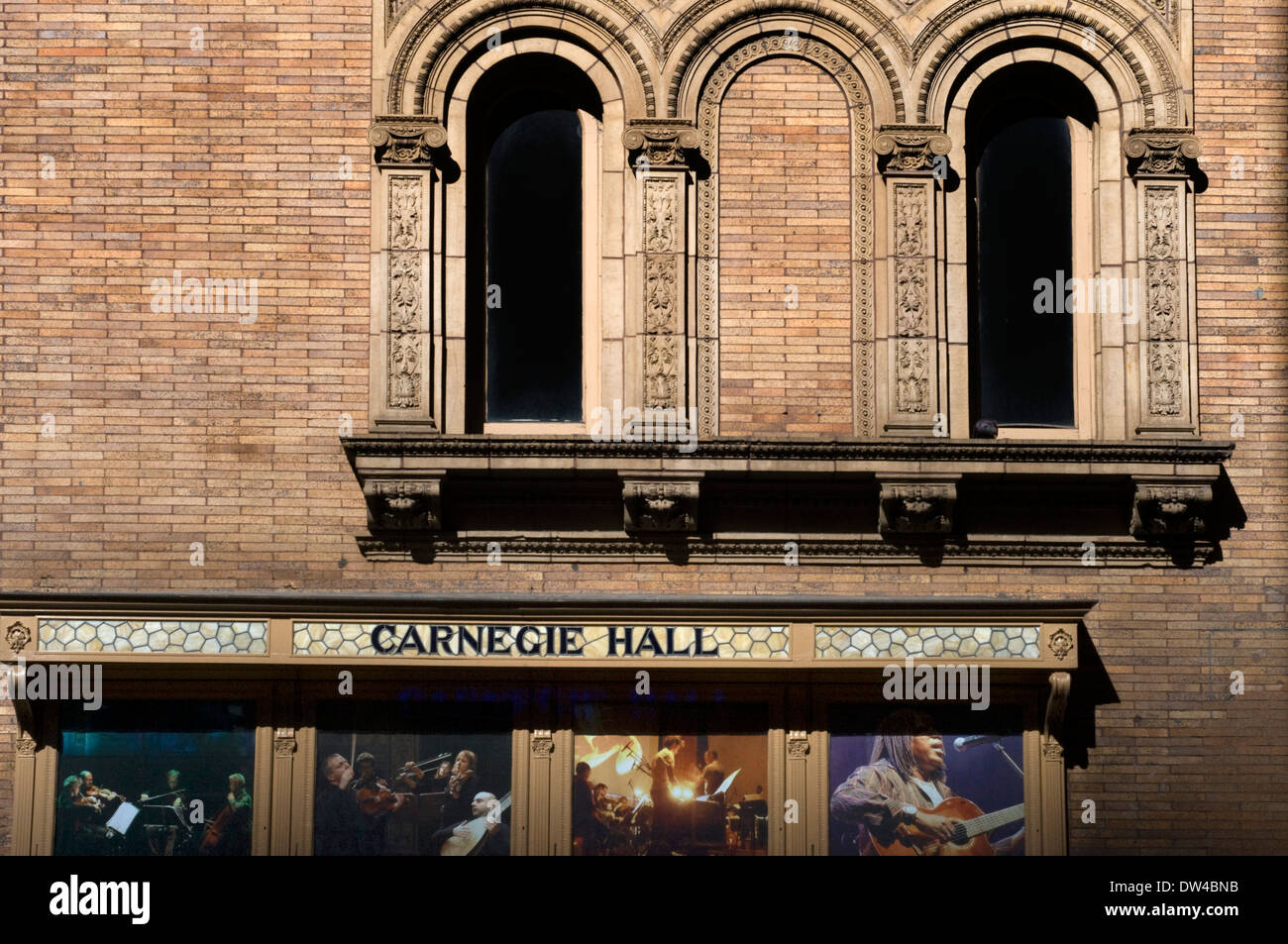 Carnegie Hall, Manhattan, New York City, New York, USA. Carnegie Hall. 881 Seventh Avenue Tel 212-247-7800. Stock Photo