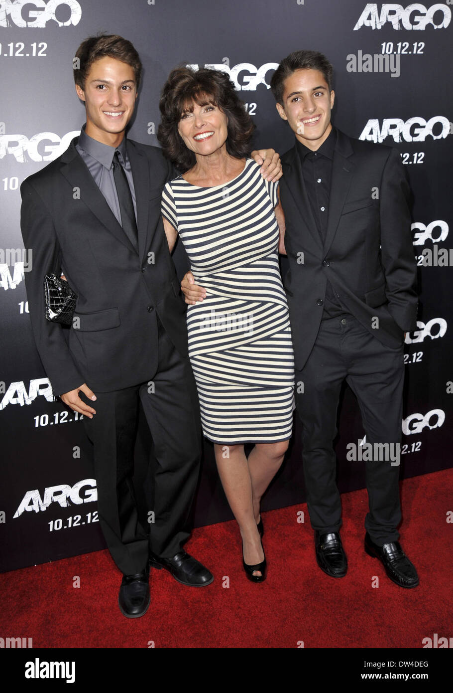 Adrienne Barbeau and sons arrives at the 'Argo' - Los Angeles Premiere at AMPAS Samuel Goldwyn Theater Beverly Hills Los Angeles, California - 04.10.12 Featuring: Adrienne Barbeau and sons Where: CA, United States When: 04 Oct 2012 Stock Photo