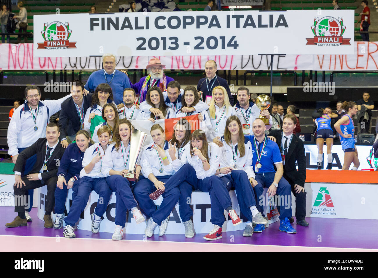 Cerimonia premiazione Coppa Italia Femminile di Pallavolo Stock Photo