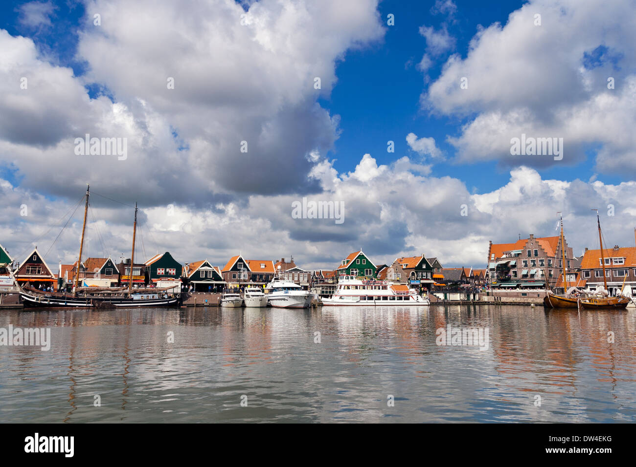 Touristic fishing town Volendam in The Netherlands Stock Photo
