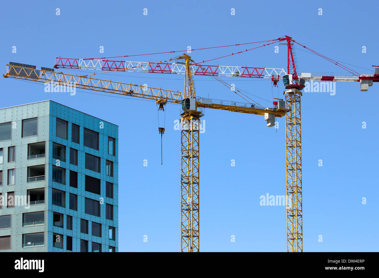 Construction cranes Stock Photo