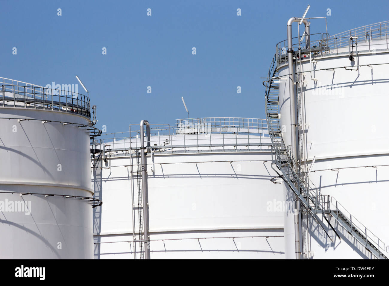 Oil Storage Silos Stock Photo Alamy