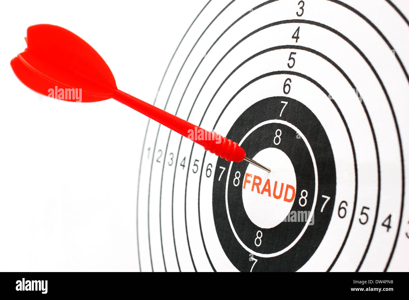 Fraud text on target Stock Photo