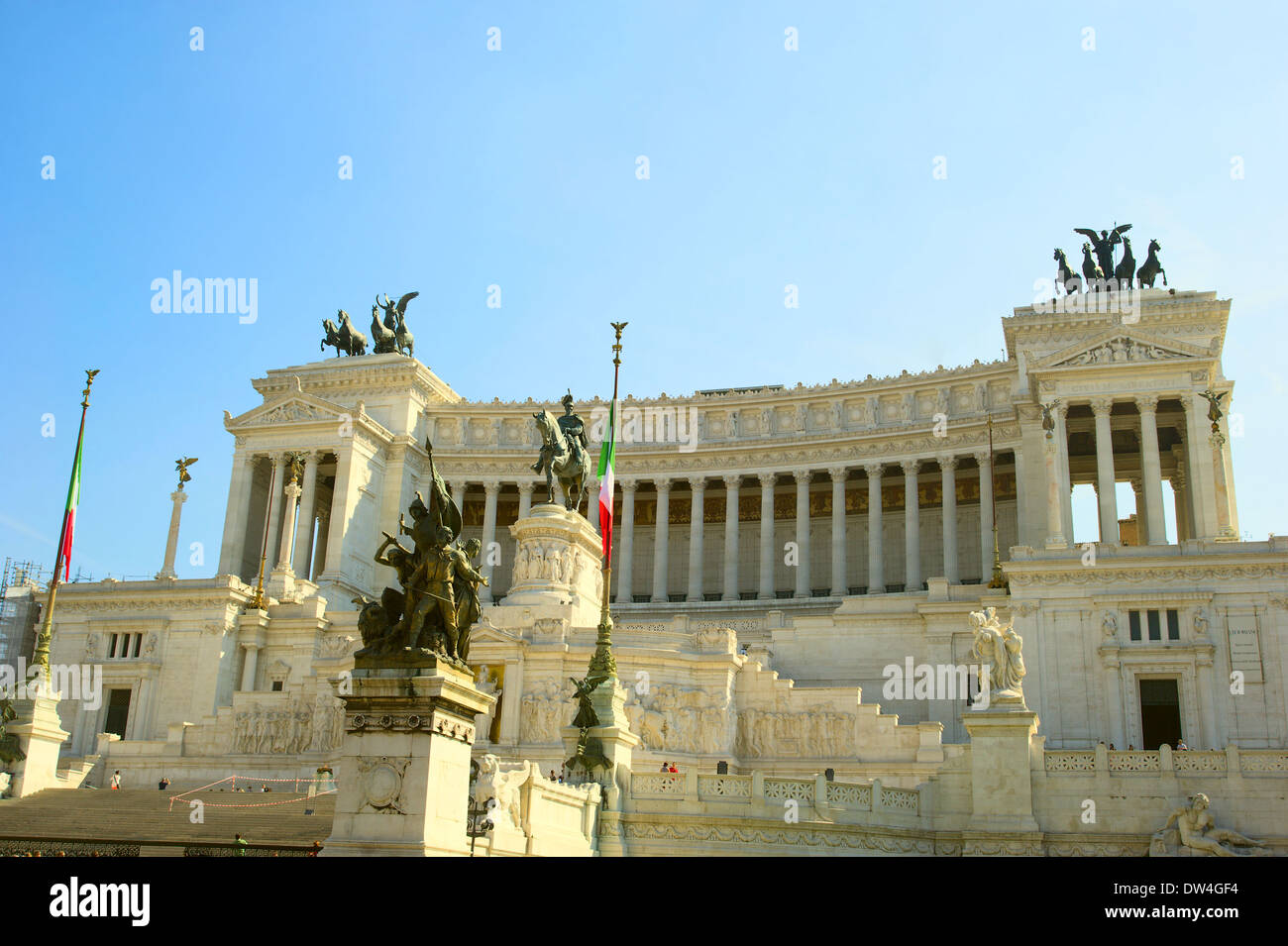 Equestrian monument to Victor Emanuel II near Vittoriano in Rome, Italy Stock Photo