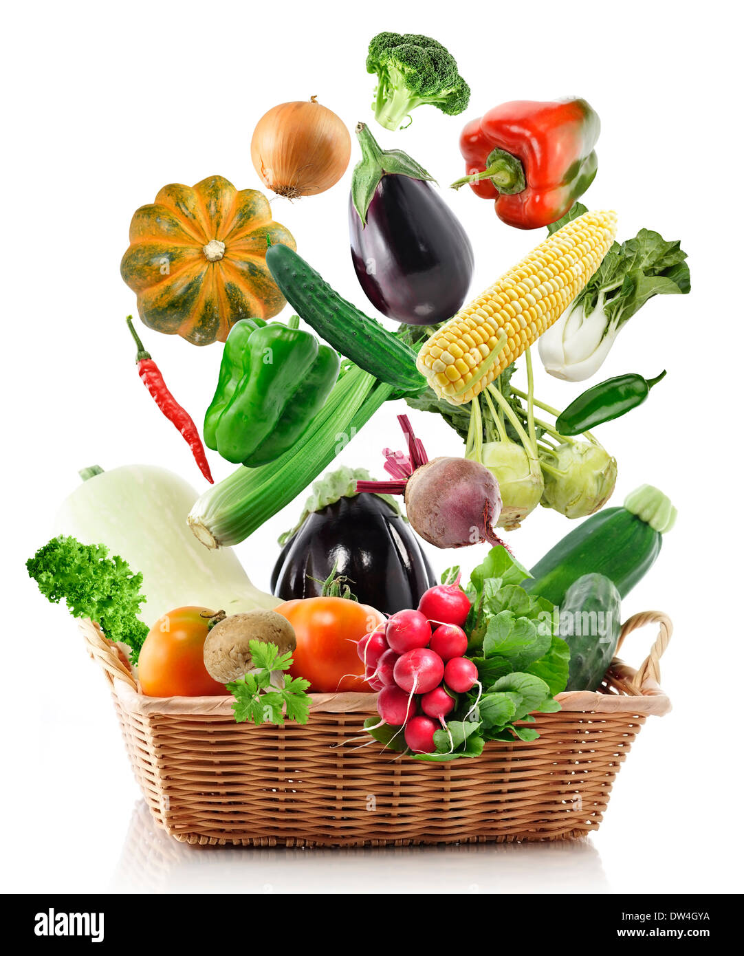 Fresh vegetables in a basket hi-res stock photography and images - Alamy