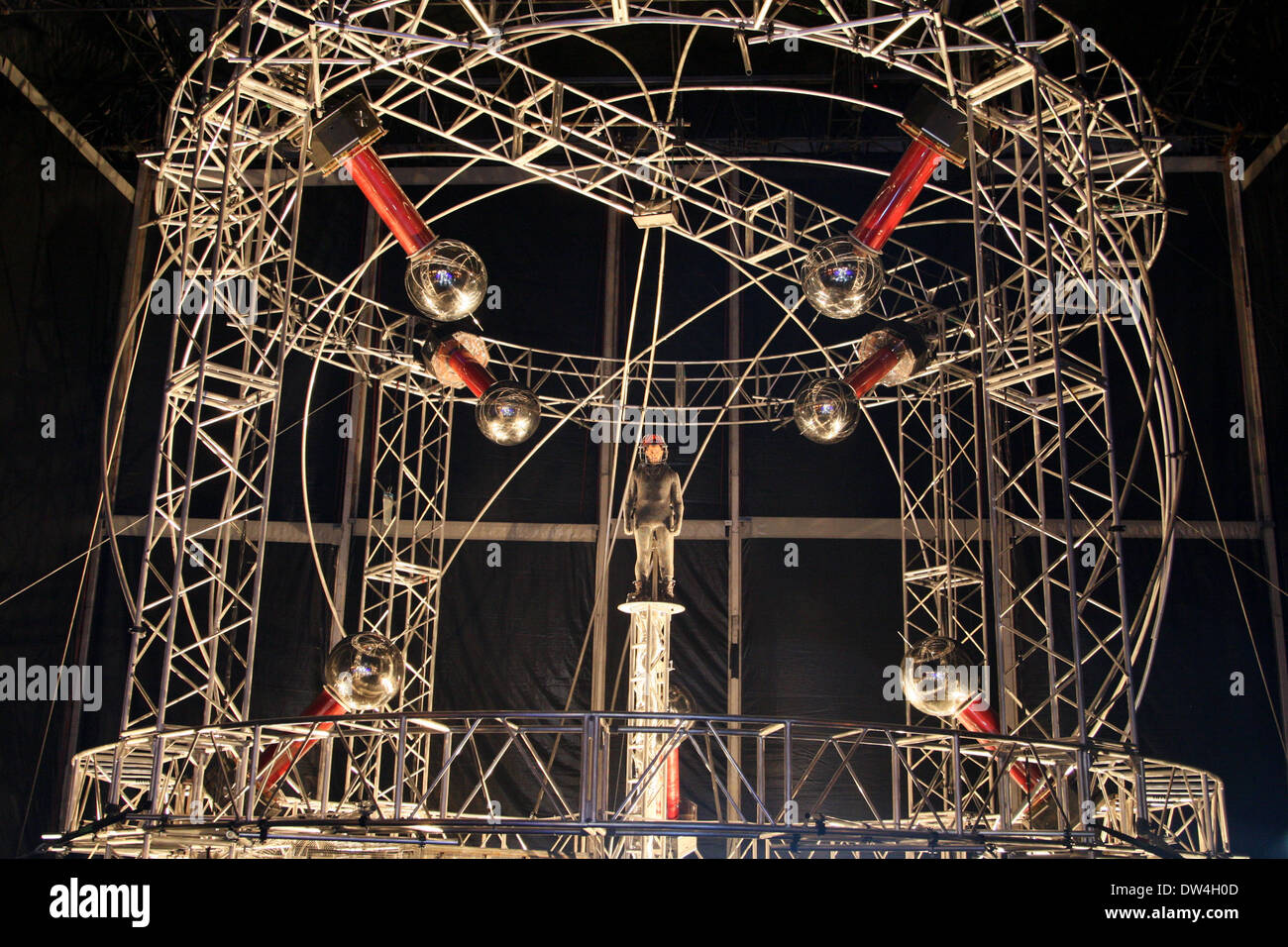 David Blaine dressed in a chainmail suit prepares for his latest