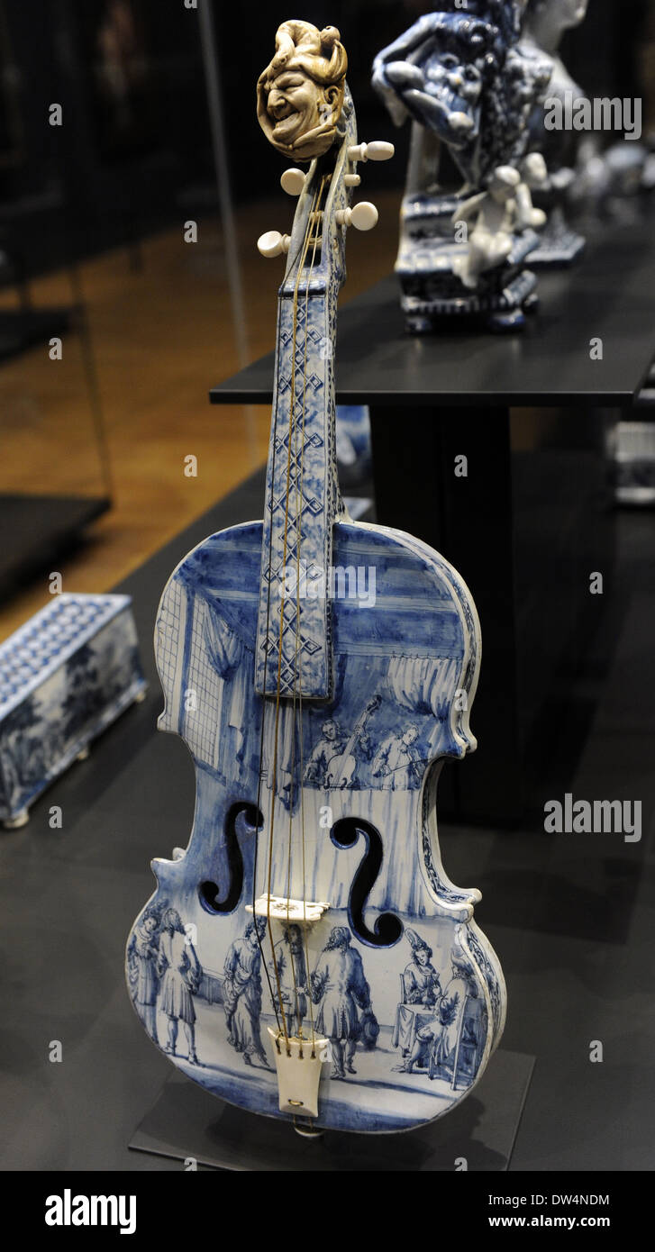 Violin. Delft, c. 1705-1710. Rijksmuseum. Amsterdam. Holland. Stock Photo