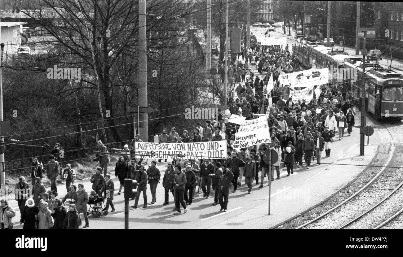 The now traditional Easter march Ruhr 1986, across the area Stock Photo
