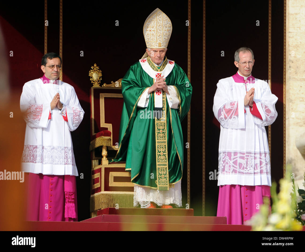 Pope Benedict XVI leads a mass marking the opening of the Synod of