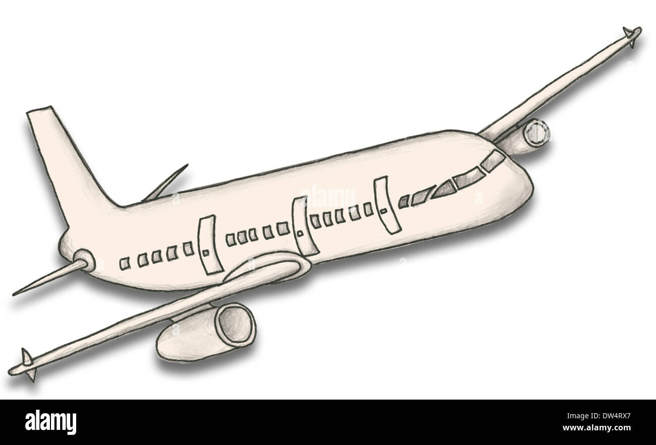 aeroplane pencil drawing