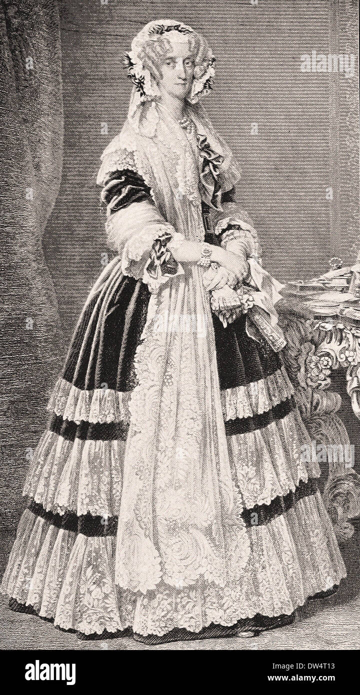 Portrait of queen marie amelie american engraving xix th century hires