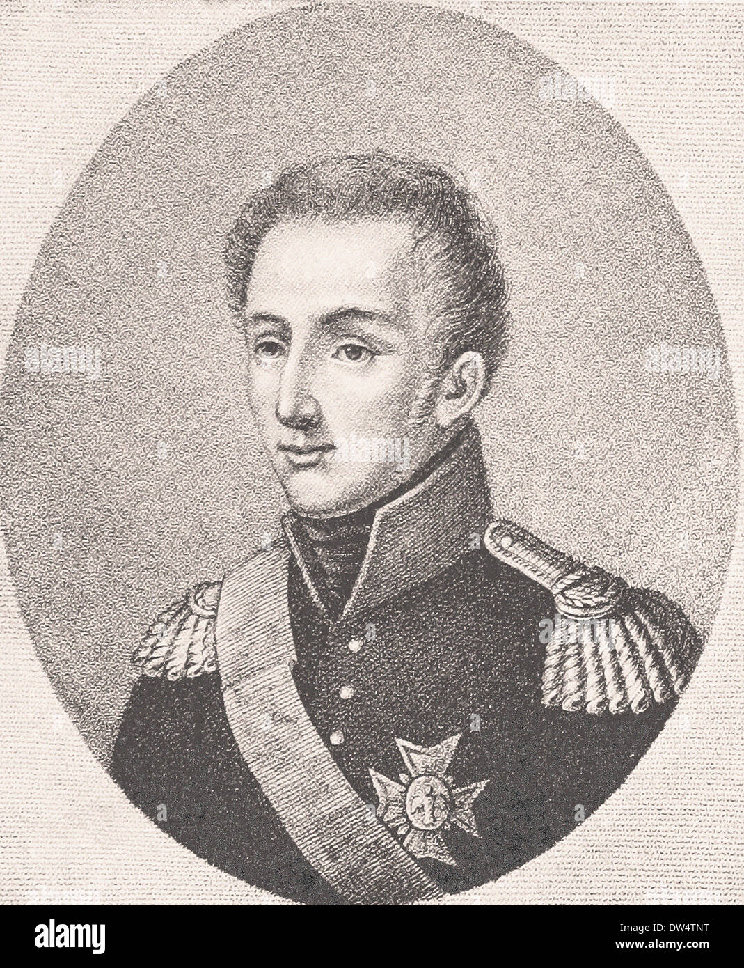 Portrait of Louis Antoine duc d'Angouleme - American engraving XIX th century Stock Photo