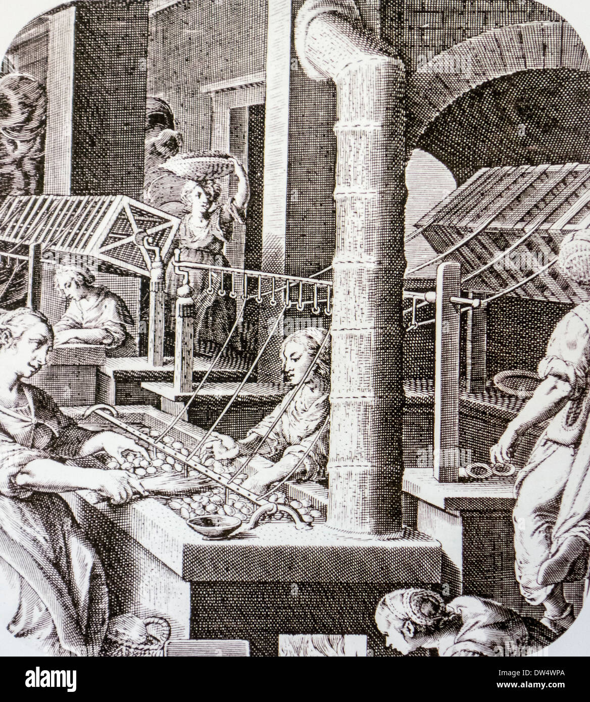 Industrial Revolution Factory Workers Stock Photos & Industrial