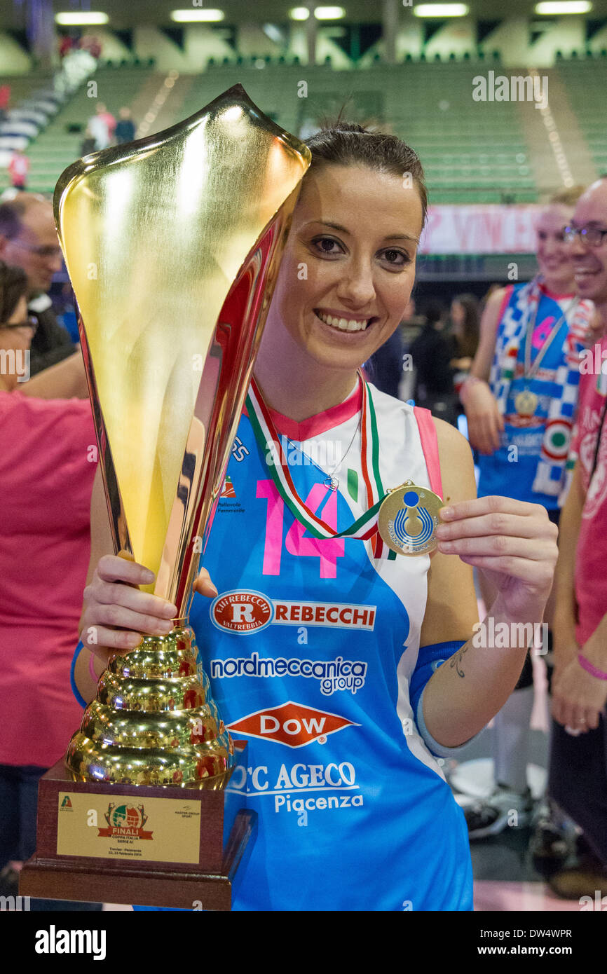 Cerimonia premiazione Coppa Italia Femminile di Pallavolo Stock Photo