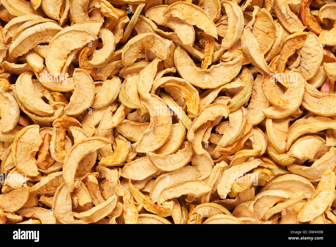 dried slices apples background Stock Photo