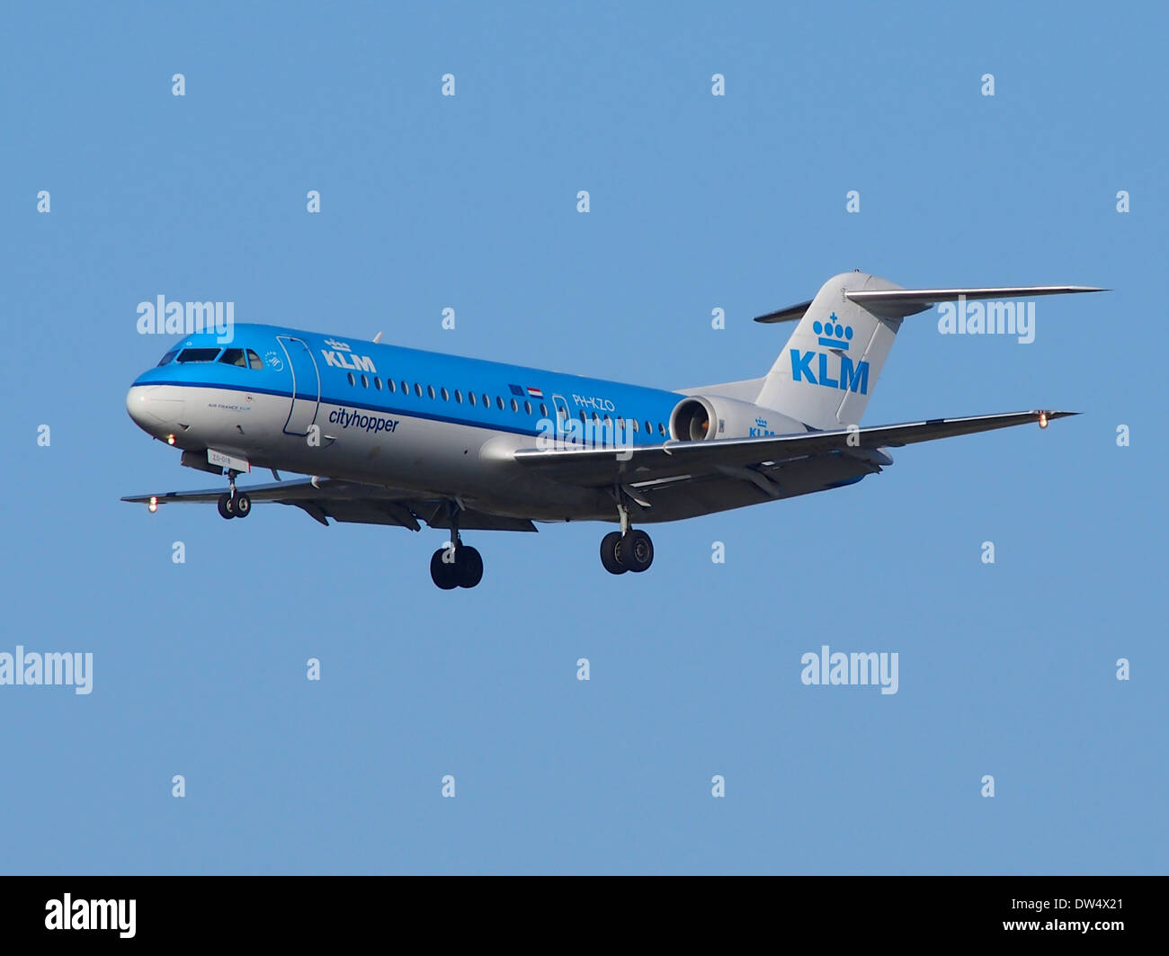 PH-KZO is a Fokker 70/100 operated by KLM Cityhopper, a regional airline serving short-haul routes. The aircraft is known for its efficiency, comfort, and suitability for regional flights within Europe. Stock Photo