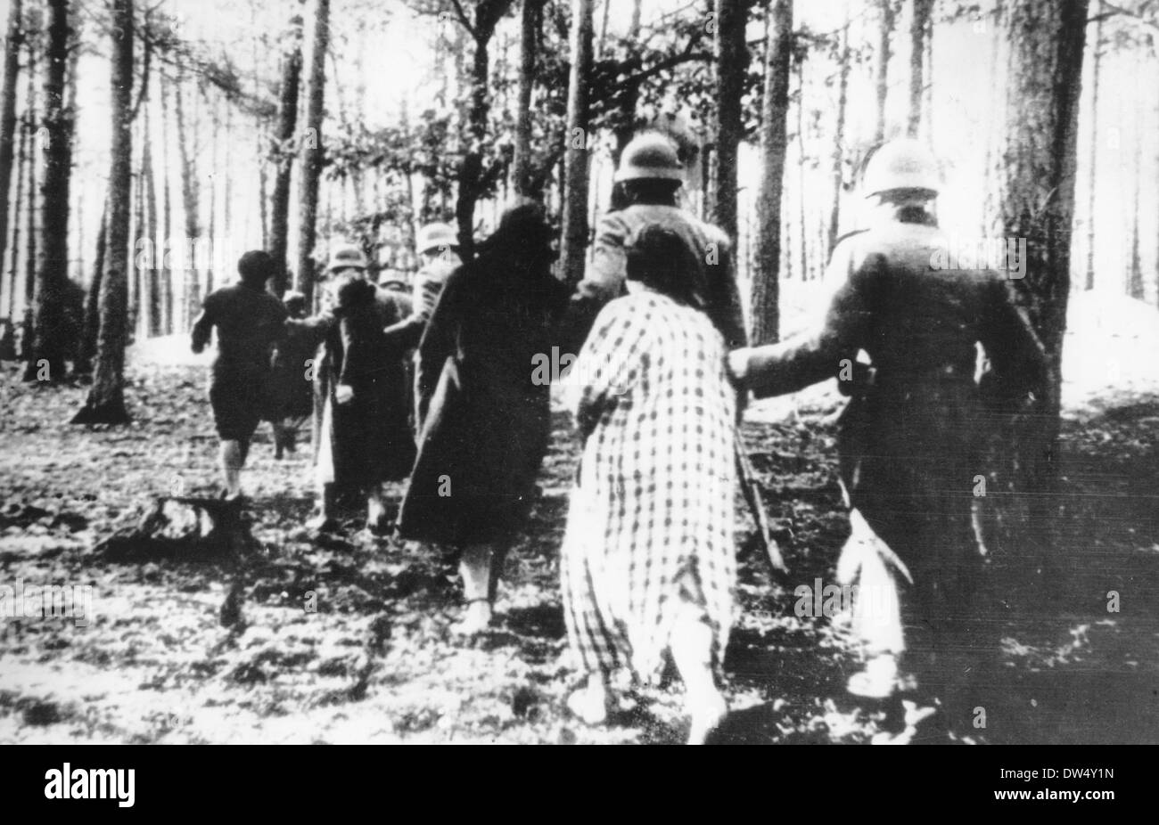 POLISH WOMEN are taken to be executed by German soldiers in 1941. Stock Photo