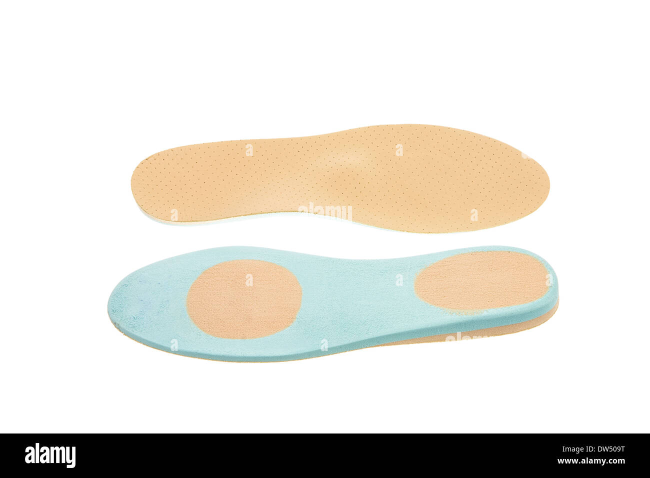 Closeup of a pair of orthopedic shoe insoles Stock Photo