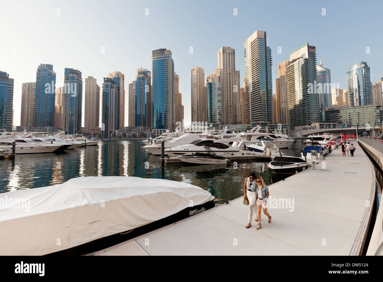 Dubai Marina and skyline, Dubai, United Arab Emirates, UAE, Middle East Stock Photo