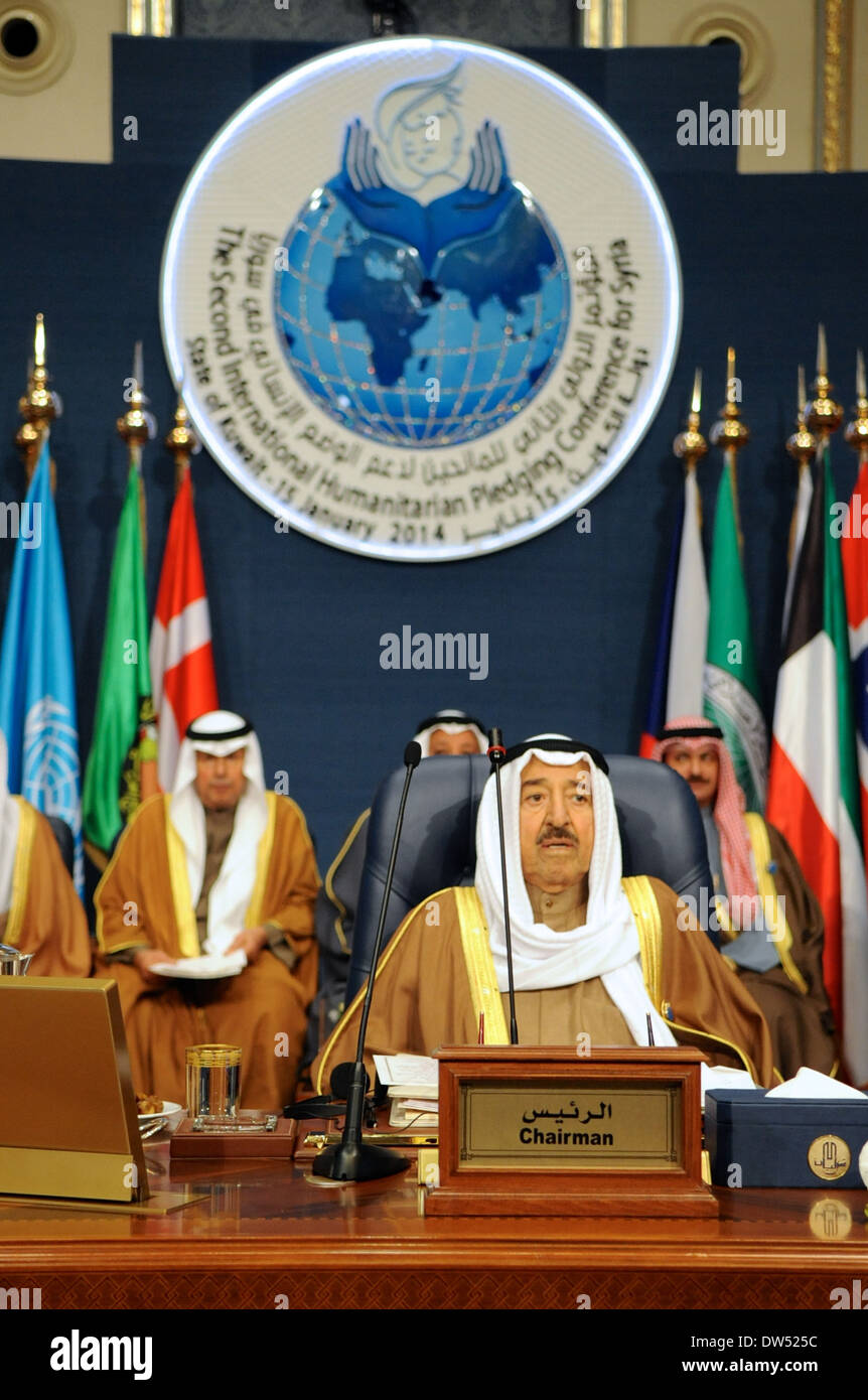 Kuwaiti Amir Pledges $500 Million at Outset of Syrian Donors' Conference Stock Photo