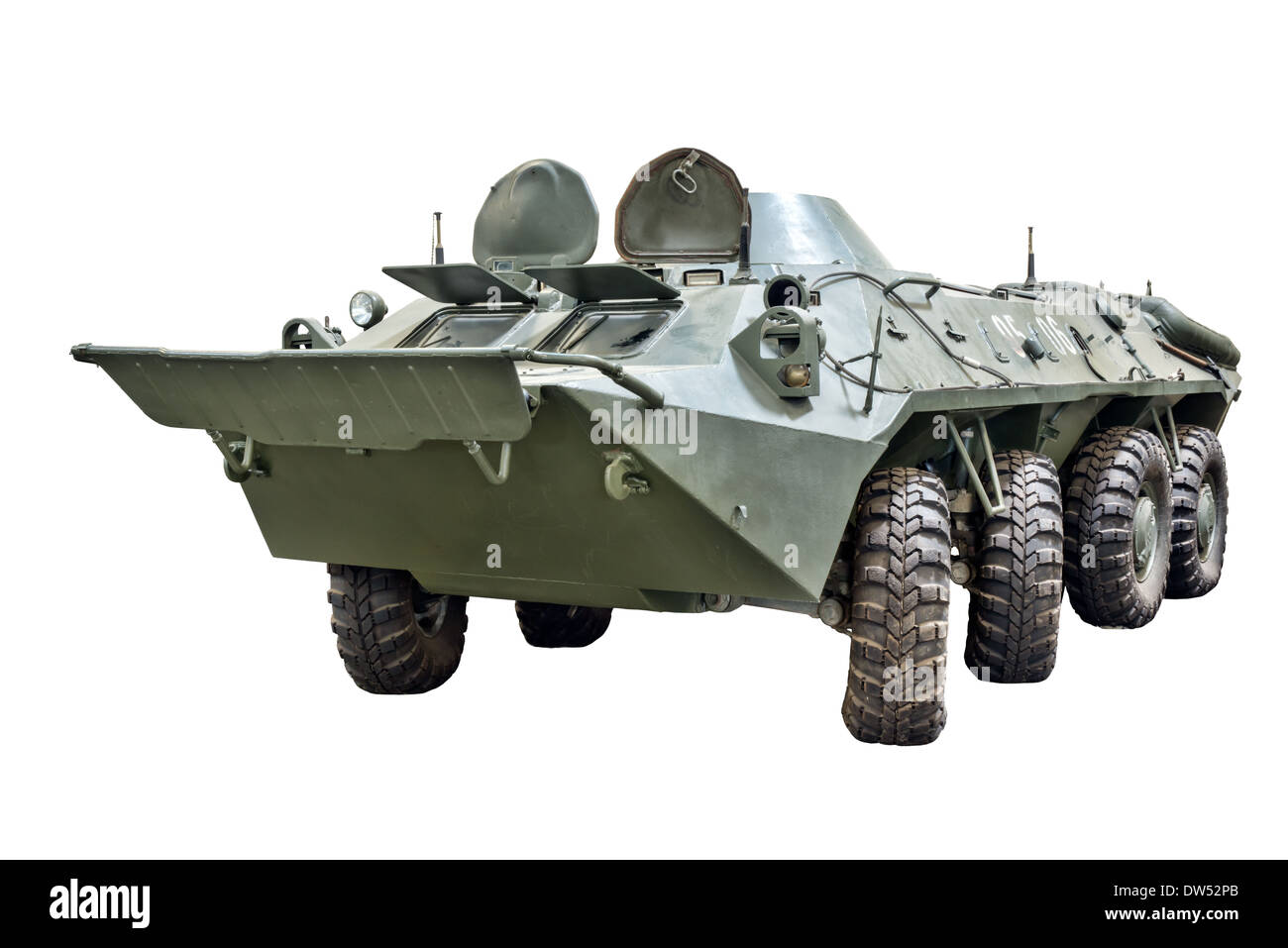 A cut out of a Soviet BTR 70 armoured personnel carrier used by Russian forces & other Warsaw Pact armies Stock Photo