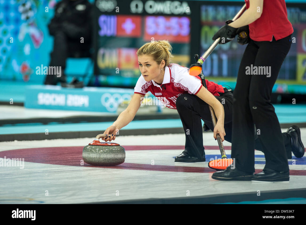 Women's curling competition at the Olympic Winter Games, Sochi 2014 Stock Photo