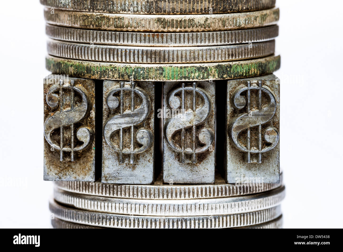 coins and metal type Stock Photo