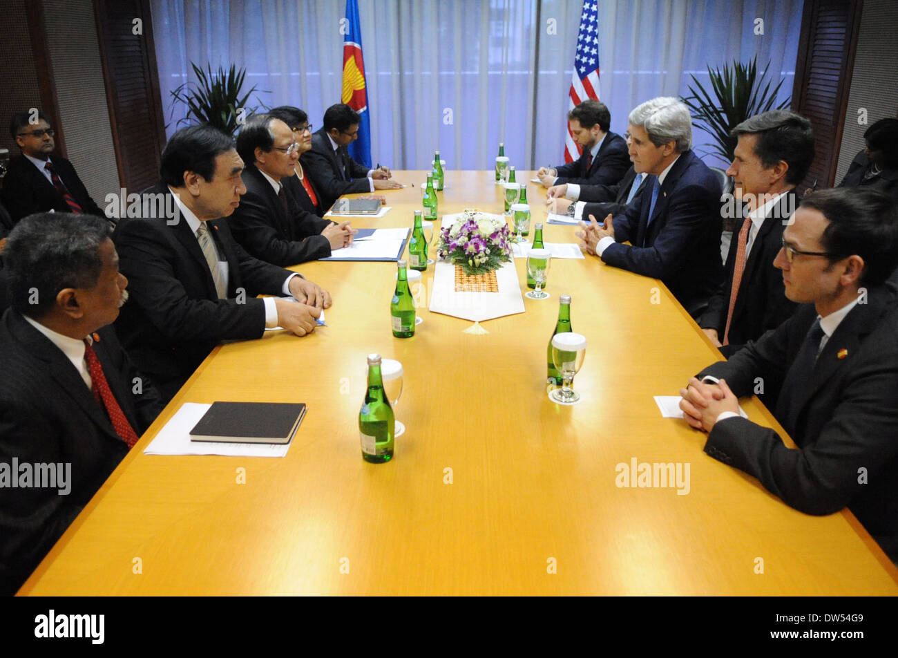 Secretary Kerry Meets With ASEAN Secretary-General Minh in Jakarta Stock Photo