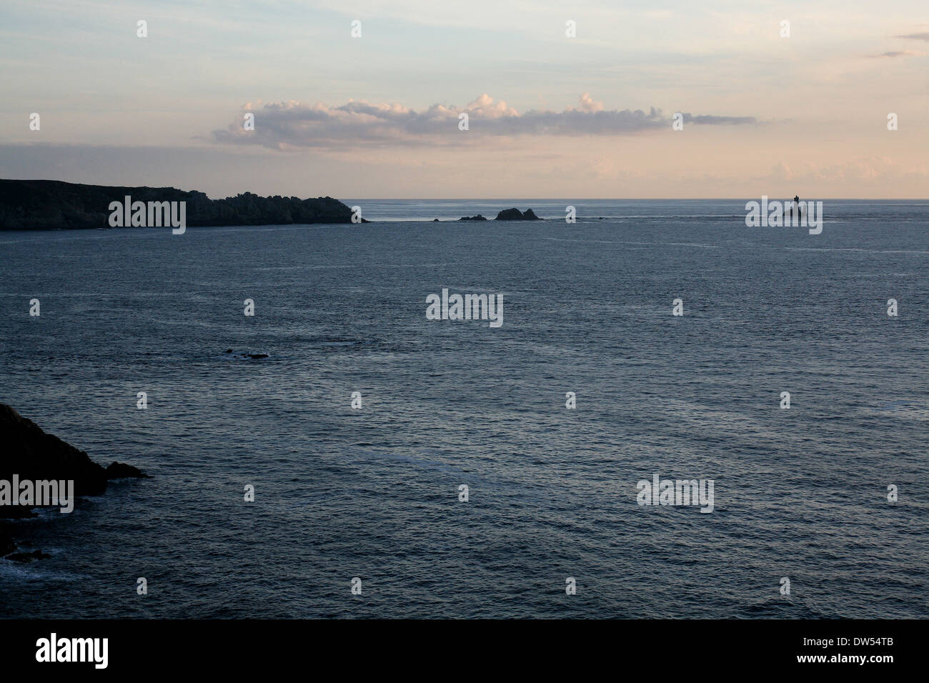 An evening view on the ocean in Brittany Stock Photo