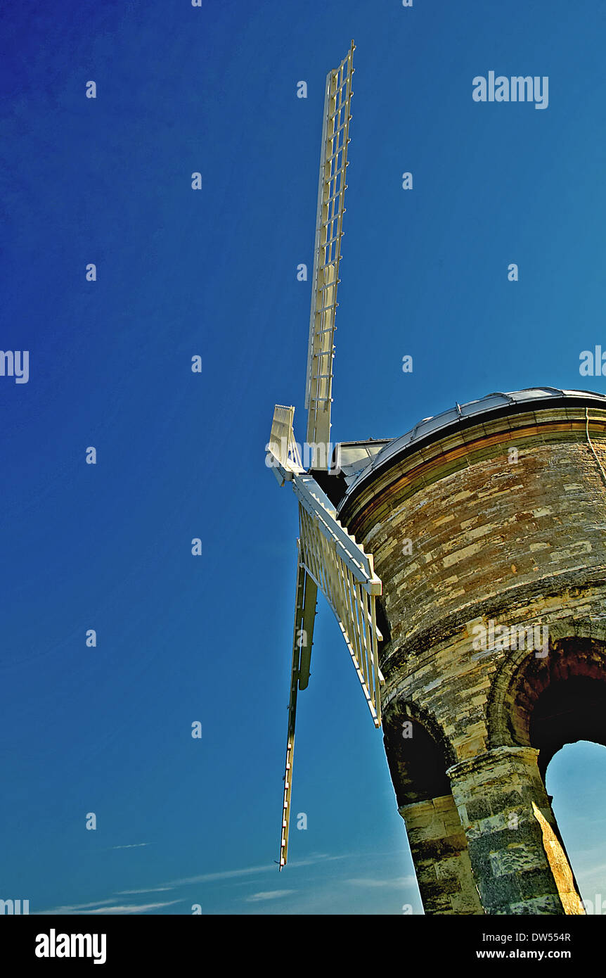 Chesterton Windmill in Warwickshire set against a blue sky Stock Photo